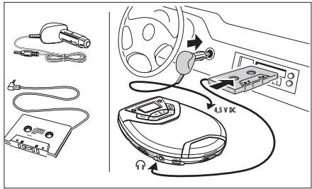 PHILIPS AX5001 - Utilisation en voiture (connecteurs fournis ou en option) - 1