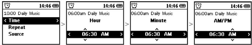 PHILIPS PSS220 - Setting Alarm Time - for users with 12 hour / AM PM settings - 1