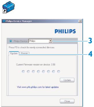 PHILIPS SA3125-37B - Vérification manuelle de la version de votre microprogramme - 1