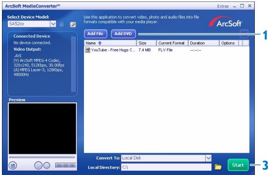 PHILIPS SA5225BT - Ajout de fichiers vidéo depuis votre ordinateur ou votre lecteur de DVD - 1