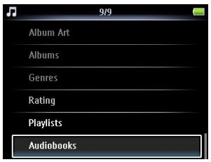 PHILIPS SA5245BT - Sélection des livres audio par titre de livre - 1