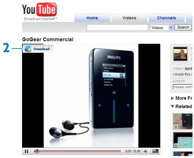 PHILIPS SA5285BT - Téléchargement de vidéos avec Stream Ripper - 1