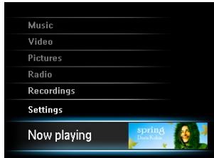 PHILIPS SA5285BT - Dans le menu principal : - 1