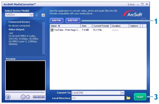 PHILIPS SA5295BT - Ajout de fichiers video depuis votre ordinateur ou votre lecteur de DVD - 1