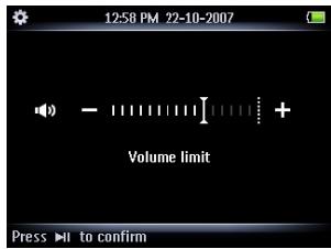PHILIPS SA5245BT - Définition d'une limite de niveau sonore - 1