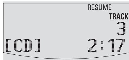 PHILIPS EXP431 - Storing the last position played – RESUME - 2