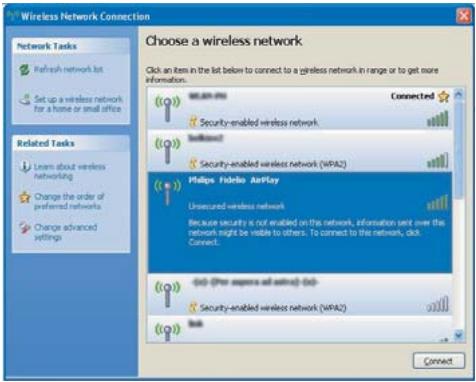 PHILIPS DS3880W - Sélectionnez Philips Fidelio AirPlay dans la liste des réseaux disponibles. - 1