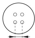 BROTHER F410 - Measure the distance between the holes in the button to be attached. - 1
