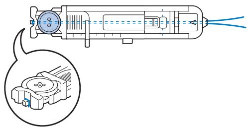 BROTHER F410 - Hook the gimp thread onto the part of buttonhole foot "A" shown in the illustration. - 1