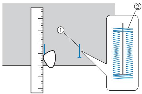 BROTHER F410 - Use chalk to mark on the fabric the position and length of the buttonhole. - 1