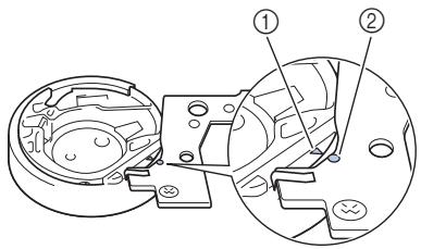 BROTHER F410 - Insert the bobbin case so that the mark on the bobbin case aligns with the mark on the machine. - 3