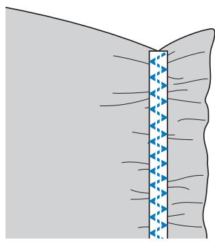 BROTHER F410 - Sew the elastic tape to the fabric while stretching the tape so that it is the same length as the fabric. - 2