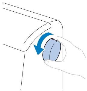 BROTHER F410 - Turn the handwheel toward you (counterclockwise) to check that the needle correctly goes into the two holes of the button. - 1