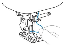 BROTHER F410 - Threading the needle manually (without using the needle threads) - 2