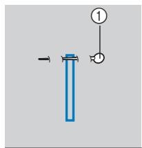 BROTHER F410 - Insert a pin along the inside of one bar tack at the end of the buttonhole stitching to prevent the stitching from being cut. - 1