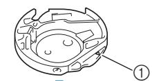 BROTHER F410 - Insert the bobbin case so that the mark on the bobbin case aligns with the mark on the machine. - 1