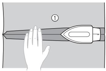 BROTHER F410 - Press open the seam allowance from the wrong side of the fabric. - 1