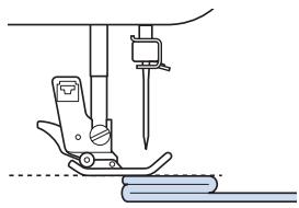 BROTHER F410 - Release the presser foot locking pin (black button). - 1