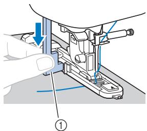BROTHER F410 - Pull down the buttonhole lever as far as possible. - 1