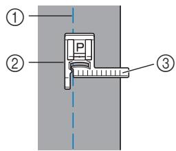 BROTHER F410 - Aligning the fabric with the stitch guide foot (sold separately with some models) - 1