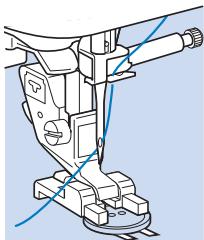 BROTHER F410 - Place the button in the position where it will be sewn, and lower the presser foot lever. - 2