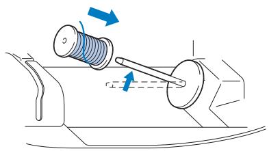 BROTHER F410 - Place the spool of thread for the bobbin onto the spool pin. - 1