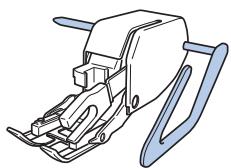 BROTHER F410 - Insert the stem of the quilting guide into the hole at the rear of the walking foot or presser foot holder. - 1