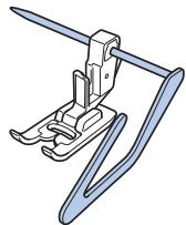 BROTHER F410 - Insert the stem of the quilting guide into the hole at the rear of the walking foot or presser foot holder. - 2
