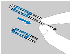 BROTHER FS100WT - When sewing is finished, gently pull the gimp thread to remove any slack. - 1