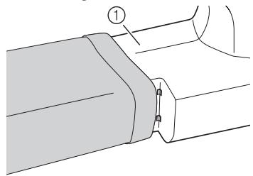BROTHER FS100WT - Slide the part that you wish to sew onto the arm, make sure that the fabric feeds correctly, and then start sewing. - 1