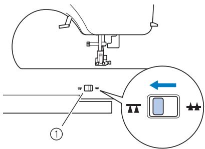 BROTHER FS100WT - Raise the presser foot lever, and then slide the feed dog position lever to . - 1