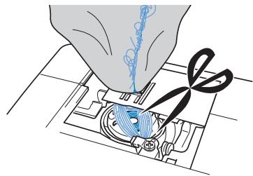BROTHER FS100WT - Cut out the tangled threads, and then remove the bobbin. - 1