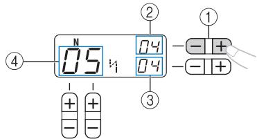 BROTHER FS100WT - Press the "+" or "-" side of + + (stitch length adjustment key) repeatedly. - 1