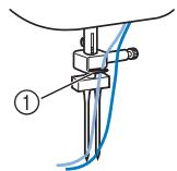 BROTHER FS100WT - Without passing the thread through the needle bar thread guide, manually thread the right needle. - 1