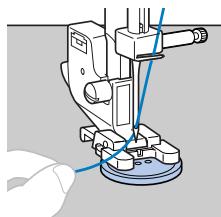 BROTHER FS100WT - Place a button between the presser foot and the fabric. - 1