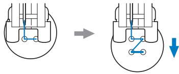 BROTHER FS100WT - Place a button between the presser foot and the fabric. - 2