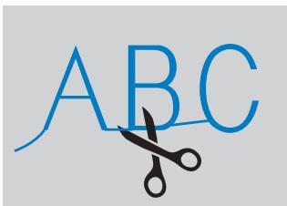 BROTHER FS100WT - When you have finished sewing, use scissors to trim off any excess threads at the beginning of the stitching and between the characters. - 1