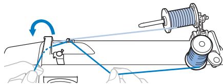 BROTHER FS100WT - Thread the upper thread for the right needle in the same way as the left needle. - 1