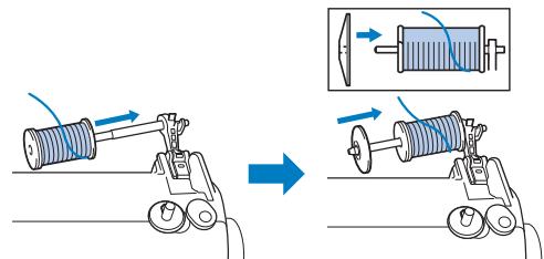 BROTHER FS100WT - Fully insert the spool of thread for the bobbin, and then slide the spool cap onto the spool pin. - 1