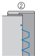 BROTHER FS100WT - Adjust the stitch width until the needle slightly catches the fold of the hem. - 4
