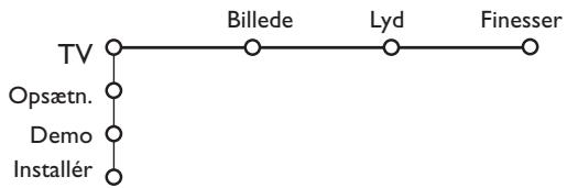 PHILIPS 29PT9020 - Brug af menuerne - 2