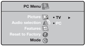 PHILIPS 32PF4320 - Using the PC menus - 5