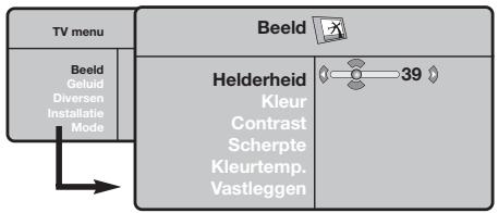 PHILIPS 32PF4320 - Gebruik van de menu's - 1