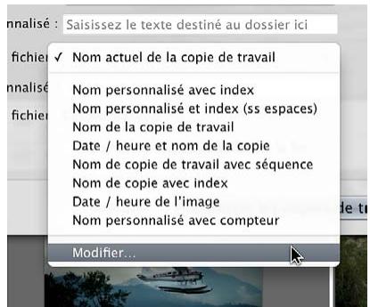 APPLE APERTURE 3.4 - Pour créer un nouveau format de nom - 1