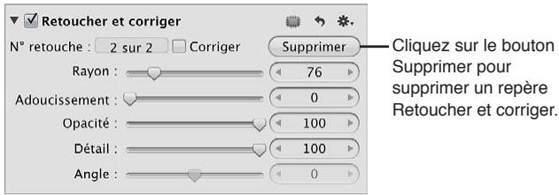 APPLE APERTURE 3.4 - Pour supprimer un repère retoucher et corriger - 1