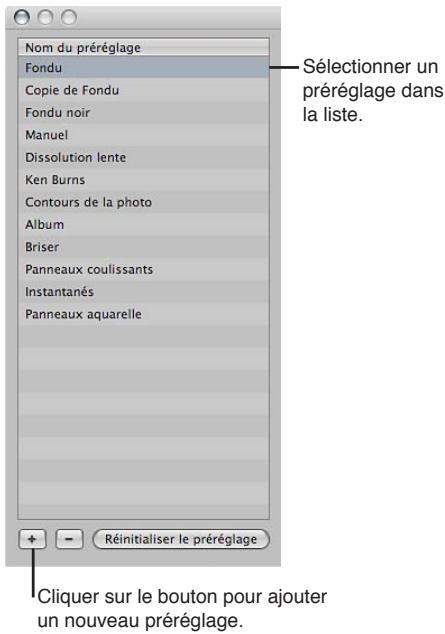 APPLE APERTURE 3.4 - Pour créer un nouveau préréglage de diaporama - 1