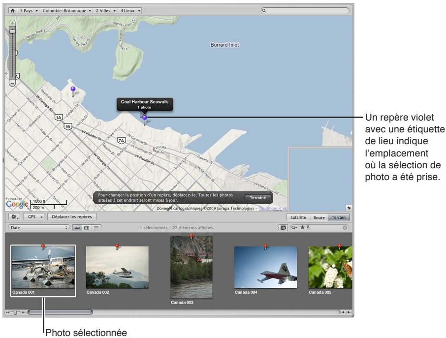 APPLE APERTURE 3.4 - Pour attribuer manuellement des emplacements à des photos dans le navigateur - 2