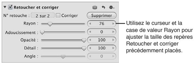 APPLE APERTURE 3.4 - Pour modifier la taille d'un repère retoucher et corriger - 2