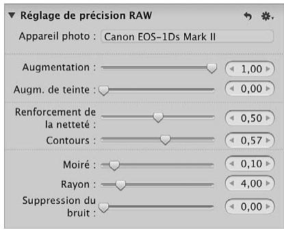 APPLE APERTURE 3.4 - Vue d'ensemble des commandes de réglage de précision RAW - 1