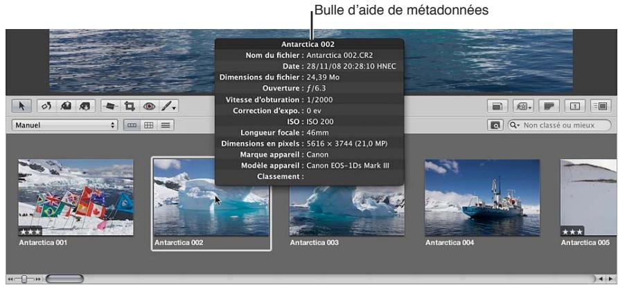APPLE APERTURE 3.4 - Affichage de métadonnées spécifiques avec vos photos - 2
